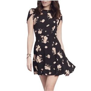 Reformation Orange Floral Flirty Black Mini Party Cocktail Holiday Dress
